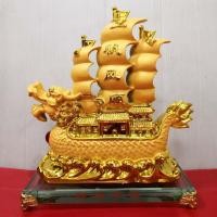 ราคา เรือสำเภา เรือมังกร สำเภาหัวมังกร ขนบ้าน สูง 6 5 8 10 นิ้ว เรซิ่นพ่นทรายทอง ค้าขายรุ่งเรือง เสริมการค้า เสริมฮวงจุ้ย นำโชคลาภ (17033468021)
