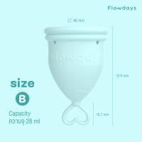ราคา เซตถ้วยอนามัย FlowDays SizeB ครบชุด ถ้วย น้ำยาล้าง Flowmate เลือกสีถ้วยได้ (24803760794)