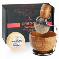 ราคา Anbbas Pure Badger Hair Shaving Brush Solid Wood Handle with Goat Milk Shaving Soap 100gStainless Steel Shaving Stand and 2 Layers Shaving Bowl Kit Perfect for Men Gift (24069647565)