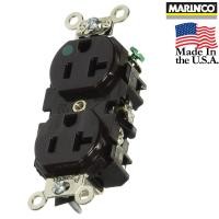 ราคา MARINCO 8300 20 Amp Extra Heavy Duty Hospital Grade Duplex Receptacle Straight Blade Self Grounding made in USA แถมฝาสแตนเลส (20589407656)