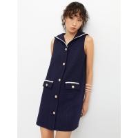 ราคา Pomelo เดรสผ้าทวีต Buttoned Tweed Dress (24140841625)