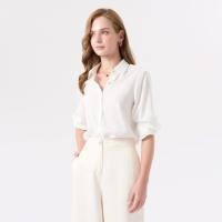 ราคา ESPADA เสื้อเชิ้ต ผ้าซาติน ผู้หญิง สีออฟไวท์ Satin Shirt 05042 (23812504117)