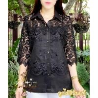 ราคา เสื้อเชิ้ตลูกไม้ลินินแท้ เสื้อผู้ใหญ่ เสื้อผ้าออกงาน (23995864430)