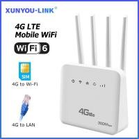 ราคา XUNYOU LINK 4G LTE SIM WiFi Router WiFi 6 Modem With SIM Card Slot 300Mbps Wireless Router (24390857948)