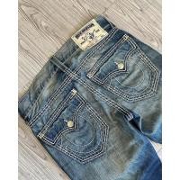 ราคา 720 Y2K กางเกงยีนส์ True Religion เอวต่ำ Super T Bootcut กางเกงยีนส์ Svasati Street กางเกงยีนส์ฮาราจูกุ ขากว้างเอวสูง (24737843751)