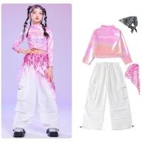 ราคา ชุดเคป๊อปแบบกลุ่มสำหรับเด็กผู้หญิงชุดเสื้อผ้าสไตล์ฮิปฮอปหนังครอปสตรีทชุดเต้นรำปักเลื่อมชุดการแสดงนักบินอวกาศ (24609071043)