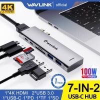 ราคา Wavlink 7 in 2 USB C Hub for Macbook Mini Dock Compatible with Thunderbolt 3 USB C Port 4K HDMI 100W PD USB C 2x USB3 0 SD MicroSD readersSpace Greyfor Macbook Pro 2016 2022 Macbook Air 2018 2022 (194