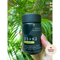 ราคา Vitamin D3 K2 Sports Research วิตามิน D3 และ K2 60 120 softgels with Coconut MCT Oil 5000iu of D3 100mcg of Vitamin K2 as MK 7 (22913708436)