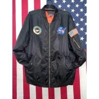 ราคา FLIGHT JACKET เสื้อไฟท์ NASA สภาพใหม่ 95 สีดำสนิท มาพร้อมกับอาร์มเดิมๆ 3 ชิ้น (23549243644)