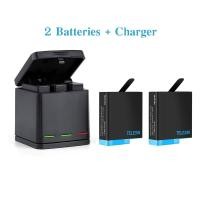 ราคา TELESIN Triple Charger Battery Kit 1 Triple Charger 2 Batterries for GoPro Hero 8 Black 7 6 5 HERO 2018 Action Camera (7212546426)