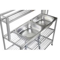 ราคา HOMENINE ซิงค์ ซิ้งค์ล้างจาน อ่างล้างมือ อ่างล้างจานอลูมิเนียม 2หลุม3ชั้น มีข้าง มีบน (24894010117)