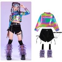 ราคา ชุดเคป๊อปแบบกลุ่มสำหรับเด็กผู้หญิงชุดเสื้อผ้าสไตล์ฮิปฮอปหนังครอปสตรีทชุดเต้นรำปักเลื่อมชุดการแสดงนักบินอวกาศ (24609071077)