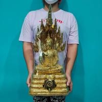 ราคา พระนาคปรก ขนาดใหญ่มาก หน้าตัก9นิ้ว สูง46ซม ปิดทองทั้งองค์ งานสวยพรีเมี่ยม องค์พระปิดทอง ประทับบนบัลลังก์พญานาค (11886378760)
