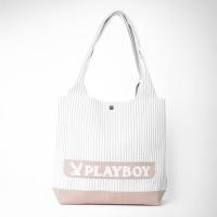 ราคา Playboy รุ่น Woven Tote bag กระเป๋าผ้าไหมพรม รหัส ST BS254PB138 ดีไซน์ทรงTote bag ทอลายโลโก้ ลายริ้วทั้งใบ มี 3 สี Blac (24995991926)