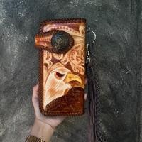 ราคา กระเป๋าหนังแท้ตอกลายHandmade รุ่นTฺB01 แถมฟรีสายหนังถัก ฟรีหมุดข้างกระเป๋า (23523753673)