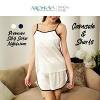 ราคา Arokaya Silky Satin Camisole and Shorts ชุดนอนซาติน เสื้อสายเดี่ยวและกางเกงขาสั้น ผ้านิ่มใส่สบาย รุ่น Lyla AC2503 (21399603325)