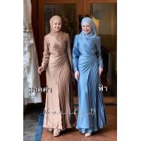 ราคา ชุดอิสลาม เดรสยาว ชุดเดรสมุสลิม รุ่นจีน่าพลีท เดรสใส่รายอ ชุดใส่งานแต่ง เดรสธีมเพื่อนเจ้าสาว ชุดใส่ออกงาน (23406087056)