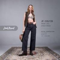 ราคา Jack Russel Women Jeans กางเกงยีนส์ผู้หญิงทรงกระบอกใหญ่ Klassik JF 128 CB Wide Leg Carbon Blue High Waisted (24801923972)