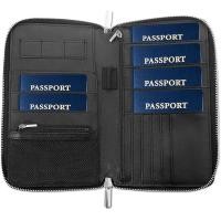 ราคา RFID Blocking Family Passport Holder Wallet 6Premium Leather Travel Document Organizer for Women and MenTravel Wallet for Credit Card Black (24457640774)