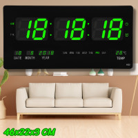 ราคา นาฬิกาดิจิตอล LED DIGITAL CLOCKนาฬิกาแขวน นาฬิกาตั้งโต๊ะ นาฬิแขวนติดผนัง Number Clock แขวนผนังYX 4622 45x22x3cm ค่อนข้างกว้างและใหญ่ (13137680382)