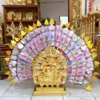 ราคา ต้นโพธิ์ ต้นโพธิ์พระ ไม้แกะสลัก พระพุทธรูปต้นโพธิ์ สีทอง ติดกระจก ขนาดสูง 45 cm พุ่มกฐิน พุ่มผ้าป่า ถวายวัด (21941155266)