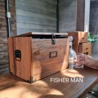 ราคา หีบไม้ หีบไม้สักเก่า หีบโบราณ แนววินเทจ Chest old teak box (3085596387)
