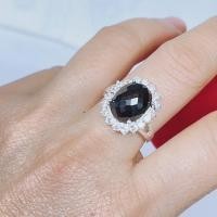 ราคา Jewelrythai แหวนนิลแท้ ล้อมเพชร CZ เกรด AAA แหวนผู้หญิง แหวนเงินแท้ 92 5 ชุบทองคำขาว ของขวัญ ไซส์ 55 57 (15965881564)