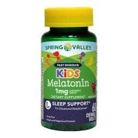 ราคา exp 2026 Spring Valley Kids Chewable Tablets Dietary Supplement Grape Flavor 1 mg 60 Count แบบอม รสองุ่น สำหรับเด็ก (23971304334)