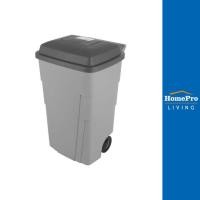 ราคา HomePro ถังขยะเหลี่ยม ฝาเปิด ปิด มีล้อ 120L สีเทา แบรนด์ FLOWERWARE (17474240218)