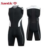 ราคา ชุดไตรกีฬา Santic สำหรับผู้ชาย ชุดแข่งไตรกีฬา ขี่จักรยาน ว่ายน้ำ วิ่ง พร้อมแผ่นรอง กันกระแทก แขนกุด แห้งเร็ว ระบายอากาศได้ดี มีแถบสะท้อนแสง และกระเป๋า KM25C03028 (23749418753)