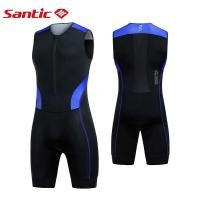 ราคา ชุดไตรกีฬา Santic สำหรับผู้ชาย ชุดแข่งไตรกีฬา ขี่จักรยาน ว่ายน้ำ วิ่ง พร้อมแผ่นรอง กันกระแทก แขนกุด แห้งเร็ว ระบายอากาศได้ดี มีแถบสะท้อนแสง และกระเป๋า KM25C03028 (23749418743)