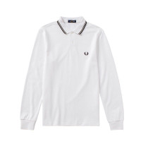 ราคา FRED PERRY ผู้ชายสีล้วน polo เสื้อลำลองผ้าฝ้าย100 แขนยาวใส่สบายระบายอากาศ 8 8 (24824334064)