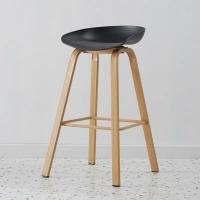 ราคา HT เก้าอี้บาร์ ขาเหล็กลายไม้ มีที่พักเท้า สูง 85 cm สำหรับร้านกาแฟ บาร์ คาเฟ่ หรือแต่งบ้าน โต๊ะกินข้าว ขนาด 45x54x85 cm เก้าอี้บาร์สูง แข็งแรงจาก (24269657261)