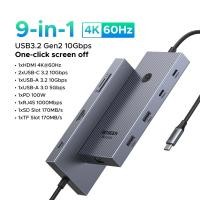 ราคา UGREEN 4K60Hz 9 IN 1 Hub USB3 2 Gen2 10Gbps USB C Multi function Docking Station for iPad Air M2 11 13 2024 MacBook Pro M3 M2 M1 M4 MacBook Air M3 M2 M1 M4 HDMI 2xUSB C 3 2 USB A 3 2 USB A 3 0 PD100W 