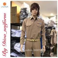 ราคา ชุดข้าราชการ ชุดกากี ชุดกากีชาย สีกากีเบอร์16 เสื้อ กางเกง แขนสั้นแขนยาว กางเกงไม่มีจีบ (684470554)