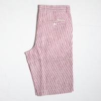 ราคา Hazard กางเกงขาสั้นลายสก็อต ผ้า Linen ลินิน สีแดงเหลือดหมู (21405779515)