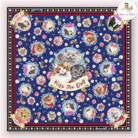 ราคา ผ้าพันคอ ผ้าคลุมไหล่ แมว Kiss me doll ทาสแมวห้ามพลาด ลาย Meow ขนาด 100x100 cm (21357969291)