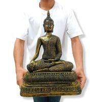 ราคา พระพุทธรูปปางสะดุ้งมาร สีทองโบราณ หน้าตัก 9 นิ้ว เป็นพระปางชนะมาร พระพุทธลักษณะงดงามเป็นเอกลักษณ์ สวยงามน่าบูชา (16408711703)