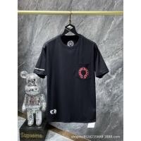 ราคา Crocore Spring and Summer New Chrome Hearts Classic Big Horseshoe Cruciate Flower Sanskrit Short Sleeve T T shirt (22603558617)