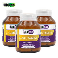 ราคา แพ็ค 3 ขวด สุดคุ้ม แอลกลูตามีน วิตามินบีรวม ไบโอแคป L Glutamine MultiVitamin B B1 B2 B3 B5 B6 B7 B9 B12 Vitamin B complex Biocap แอล กลูตามีน (14015365180)