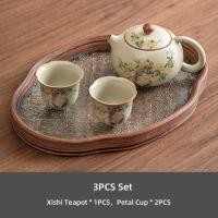 ราคา OMK Ru Ware ชุดกังฟูจีนคลาสสิคกาน้ำชาแก้ชาเซรามิคชุดชาจตุรัสของโบราณบรรจุภัณฑ์ของขวัญชุดแมวน่ารัก 功夫茶具 (21994259775)