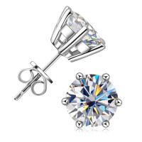 ราคา 0 5 2ct Moissanite Diamond Stud Earrings 18K Yellow Gold Plated 925 Silver Wedding Earring for Women Men Luxury Jewelry with GRA (24194622343)