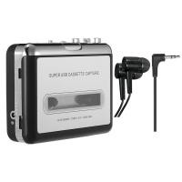 ราคา USB Cassette Capture Cassette Tape to MP3 Converter into Computer HiFi Sound Quality Mega Bass Audio Music Player with Earphone (23754129369)
