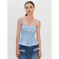 ราคา Pomelo x Janesuda เสื้อปักลายดอกไม้ Pomelo x Janesuda Embroidered Peplum Top (24706470581)