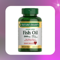 ราคา Natures Bounty Fish Oil With Omega 3 Softgels 1000 Mg 120 Ct สมอง หัวใจ น้ำมันปลา โอเมก้า (24713975533)