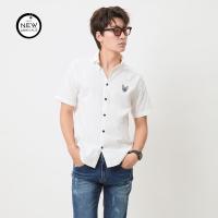 ราคา ESP เสื้อเชิ้ตแขนสั้น เฟรนช์ชี่ ผู้ชาย สีขาว Frenchie Short Sleeve Shirt 03849 (24915204841)