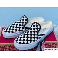 ราคา Van Classic Slip On Mule Checkerboard รองเท้าผ้าใบ 36 44EU แบบสวมเปิดส้น มี 2 สี พร้อมส่ง G25A031 (21920459198)