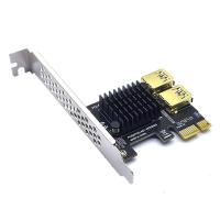 ราคา AJDC PCI E Riser Card PCIE 1 to 2 USB 3 0 Multiplier Hub Riser for Video Card Riser PCI Express X1 for Mining (22211247577)