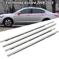 ราคา A set4เส้น คิ้วรีดน้ำประตู Honda ACCORD G8 แอคคอร์ด 2008 20012 คิ้วรีดน้ำยางรีดนำ้ขอบกระจก Chrome (24386471229)