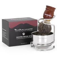 ราคา Shaving Brush Set for Men 3 in1 Shaving Kit Includes Nylon Badger Hair Shaving Brush Stainless Steel Shaving Bowl and Stand for Wet Shave (24760129268)
